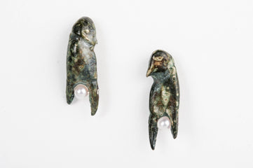 Cherry Hill Beach Crab Claw Earring with Pearl - Donna Hiebert Artist