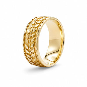 Barley Ring in Stainless Steel with 18k yellow gold PVD finish - Donna Hiebert Artist