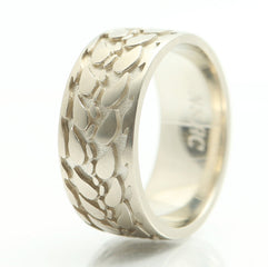 Barley Ring in Wide 14k Yellow or White Gold - Donna Hiebert Artist