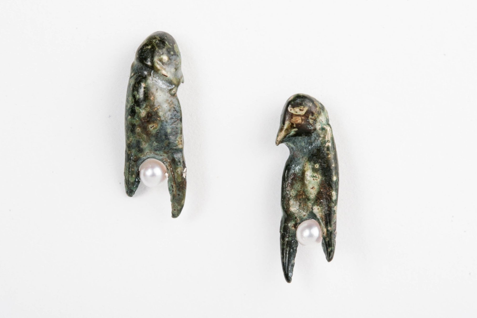 Cherry Hill Beach Crab Claw Earring with Pearl - Donna Hiebert Artist