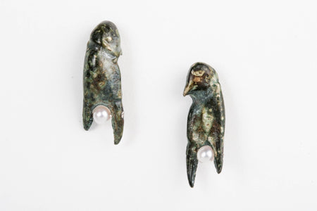 Cherry Hill Beach Crab Claw Earring with Pearl - Donna Hiebert Artist